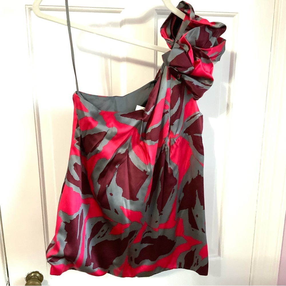 7 For All Mankind One Shoulder. Silk Top